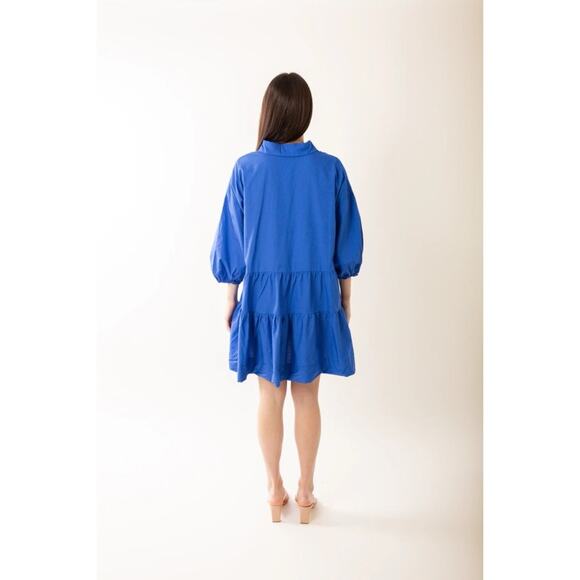 NWT Vici Lavender J Blue 100% Cotton Poplin Button Down Shirt Mini Dress Small - Picture 15 of 15